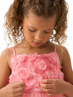 Angel & Rocket Kids' Embellished Flower Tulle Dress, Pink - view 2, Pink