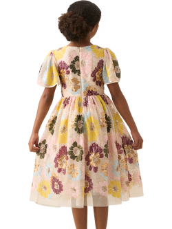 Angel & Rocket Kids' Short Sleeve Sequin Floral Dress, Multi - view 2, Multi