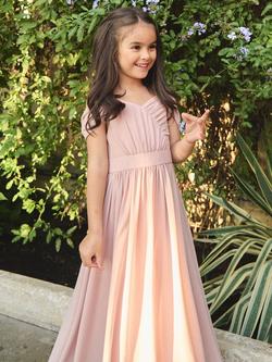Angel & Rocket Kids' Off Shoulder Georgette Maxi Dress, Blush - view 2, Blush
