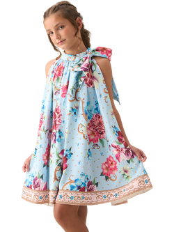 Angel & Rocket Kids' Print Bow Swing Dress, Multi, Multi