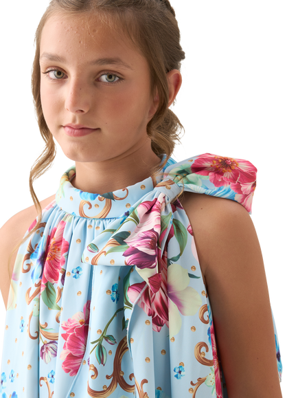 Angel & Rocket Kids' Print Bow Swing Dress, Multi - view 2, Multi