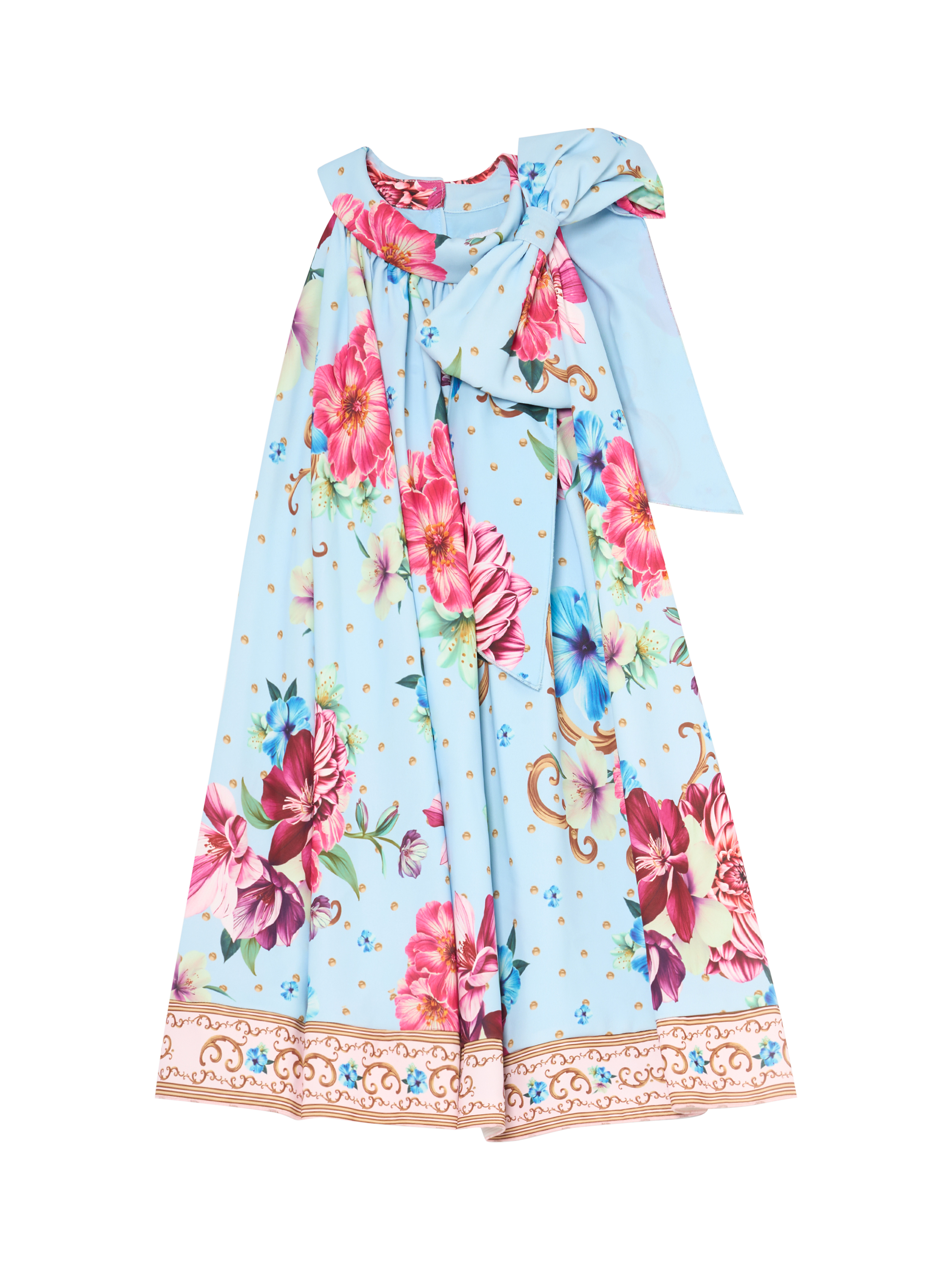 Product image 5 of 6, which shows Angel & Rocket Kids' Print Bow Swing Dress, Multi, 2 years