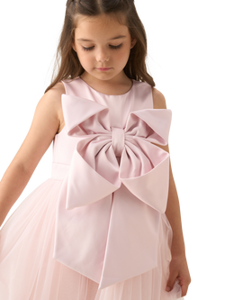 Angel & Rocket Kids' Elizabeth Statement Bow Dress, Blush - view 2, Blush