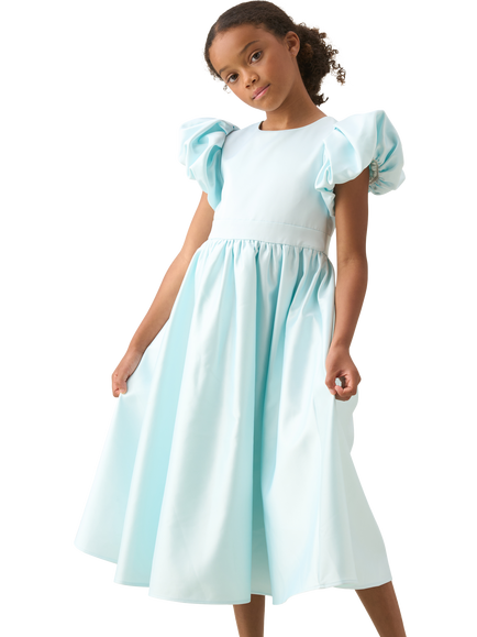 Angel & Rocket Kids' Structured Puff Sleeve Dress, Mint, Mint