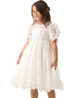 Angel & Rocket Kids' Mavea Lace Dress, White, White