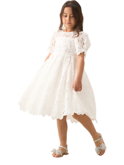 Angel & Rocket Kids' Mavea Lace Dress, White - view 2, White