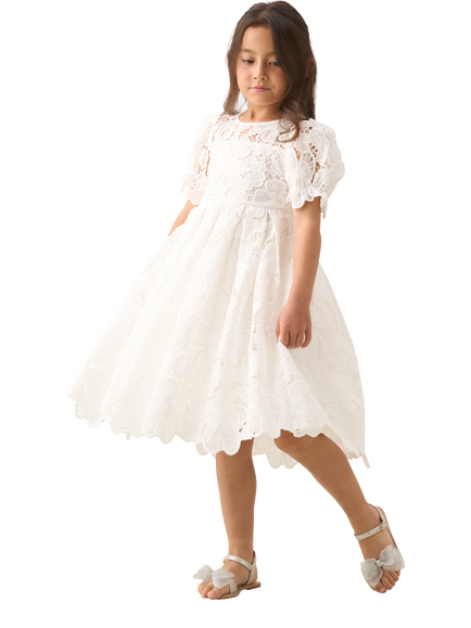 Angel & Rocket Kids' Mavea Lace Dress, White - view 2, White