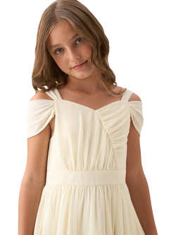 Angel & Rocket Kids' Ruched Georgette Maxi Dress, Yellow - view 2, Yellow