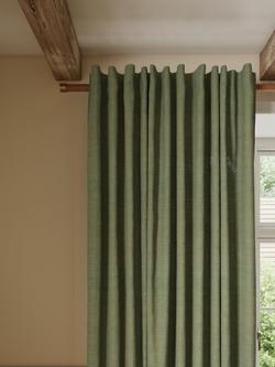 John Lewis Linen Slot Top/Hidden Tab Voile Panel, Avocado