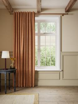 John Lewis Linen Slot Top/Hidden Tab Voile Panel - view 2, Cinnamon