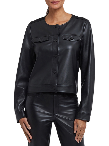 NYDJ Sculpt-Her™ Vanessa Faux Leather Jacket, Black, Black