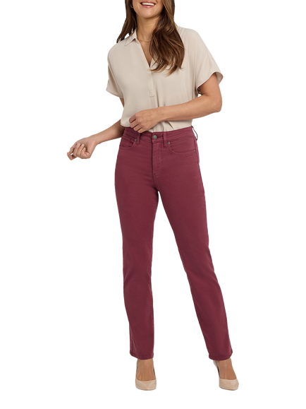 NYDJ Marilyn Straight Leg Jeans, True Burgundy