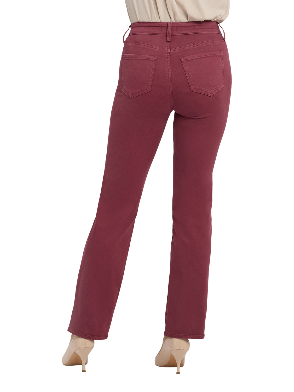 Product image 2 of 5, which shows NYDJ Marilyn Straight Jeans, True Burgundy, 18