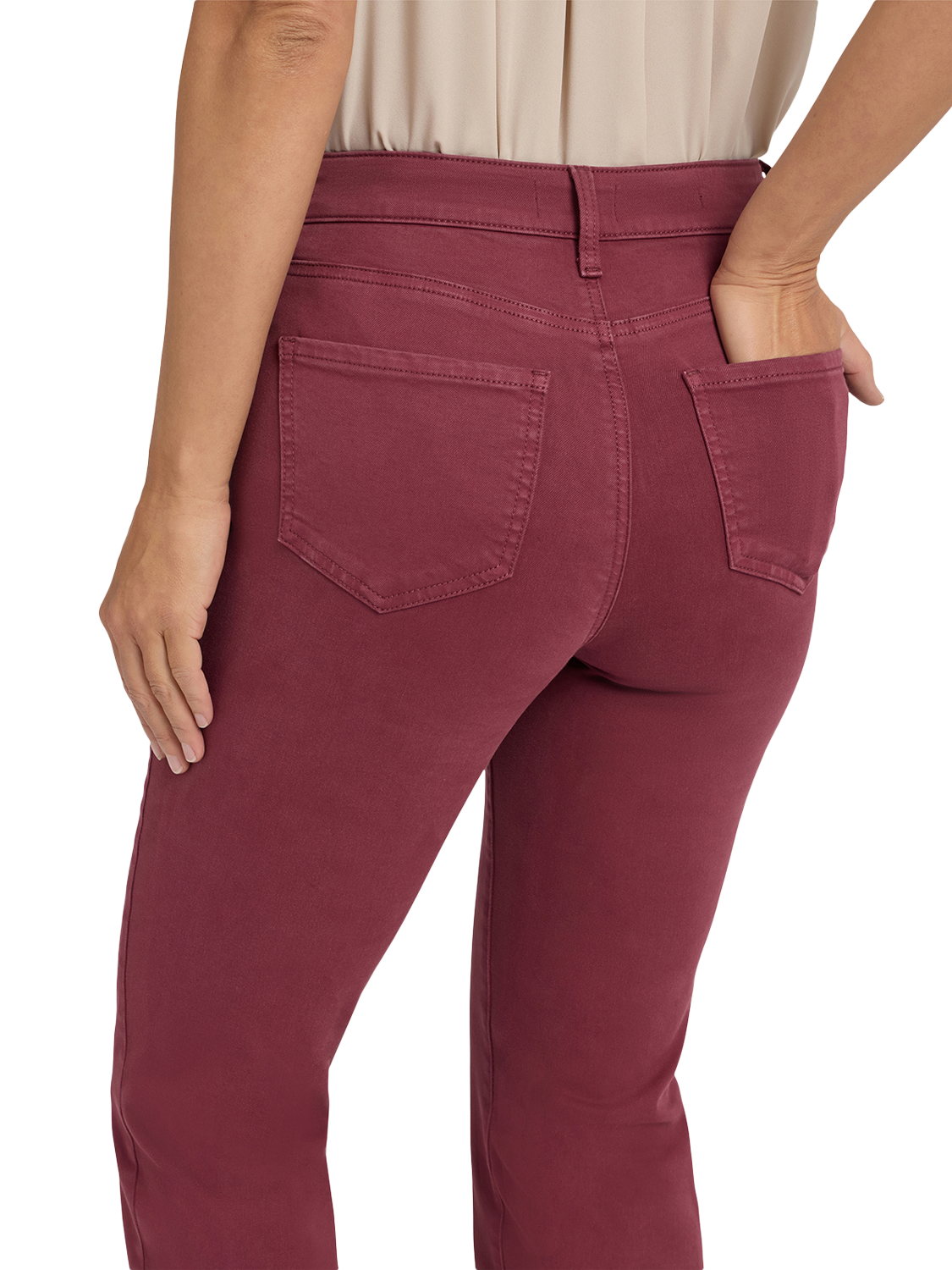 Product image 5 of 5, which shows NYDJ Marilyn Straight Jeans, True Burgundy, 18