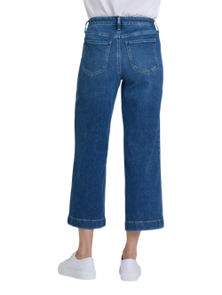 NYDJ Teresa Wide Leg Ankle Jeans With High Rise And Front Patch Pockets, Opera Blue - view 2, Opera Blue