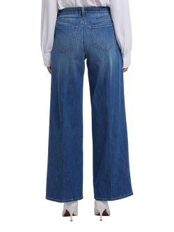 NYDJ Teresa Pleated Wide Leg Jeans, Romantic Indigo - view 2, Romantic Indigo