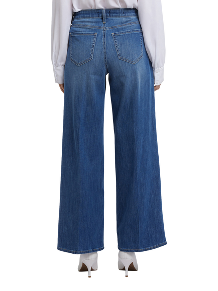 NYDJ Teresa Pleated Wide Leg Jeans, Romantic Indigo - view 2, Romantic Indigo