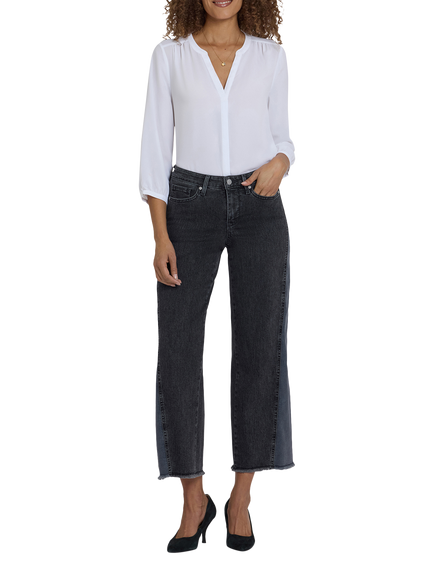 NYDJ Teresa Side Panel Wide Leg Jeans, Street Shade, Street Shade