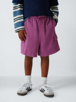 John Lewis Kids' Jersey Cargo Shorts, Purple, Purple