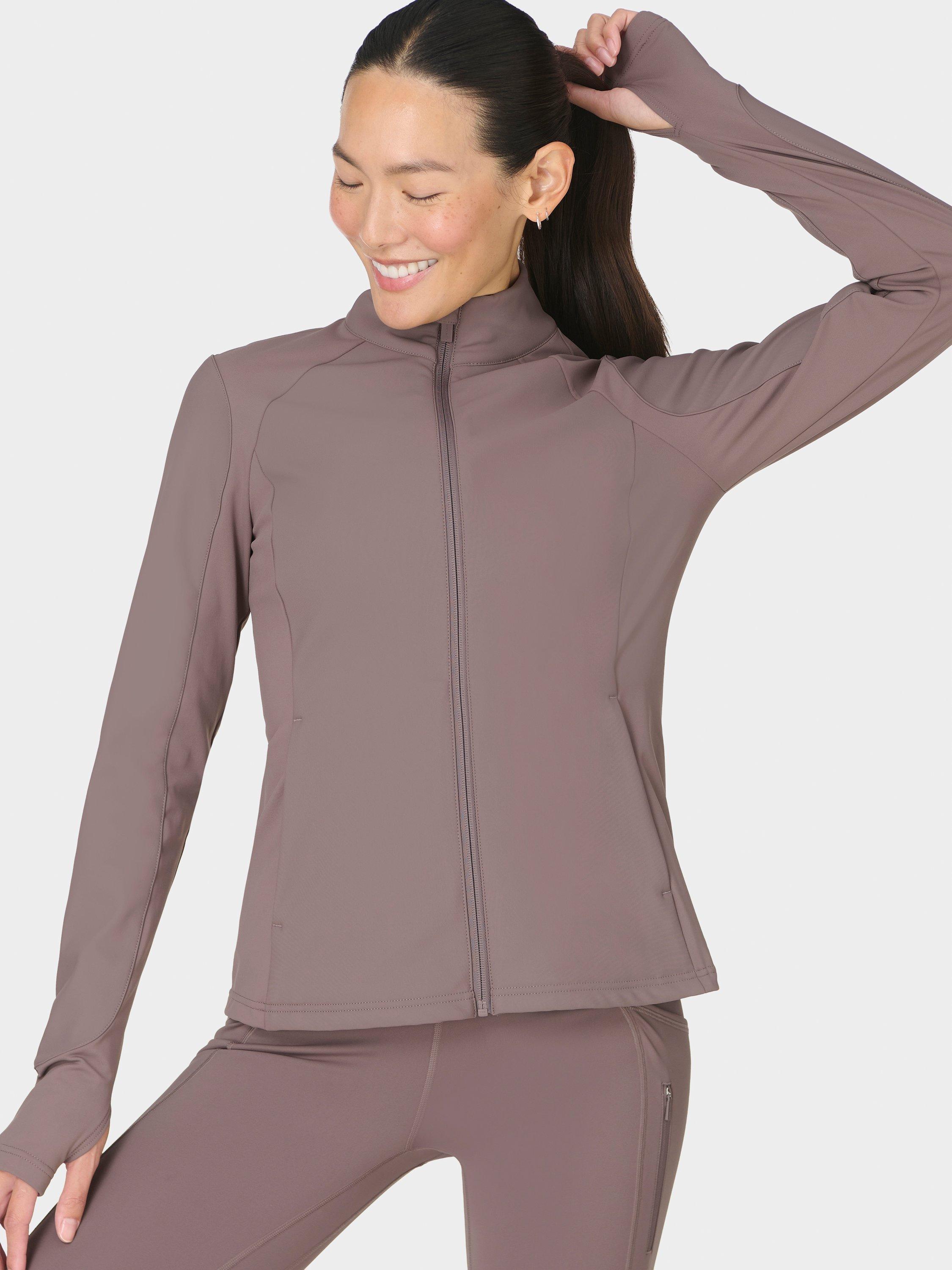 Product image 2 of 7, which shows Sweaty Betty Winter Power Soft Shell Jacket, Grounded Brown, XXS