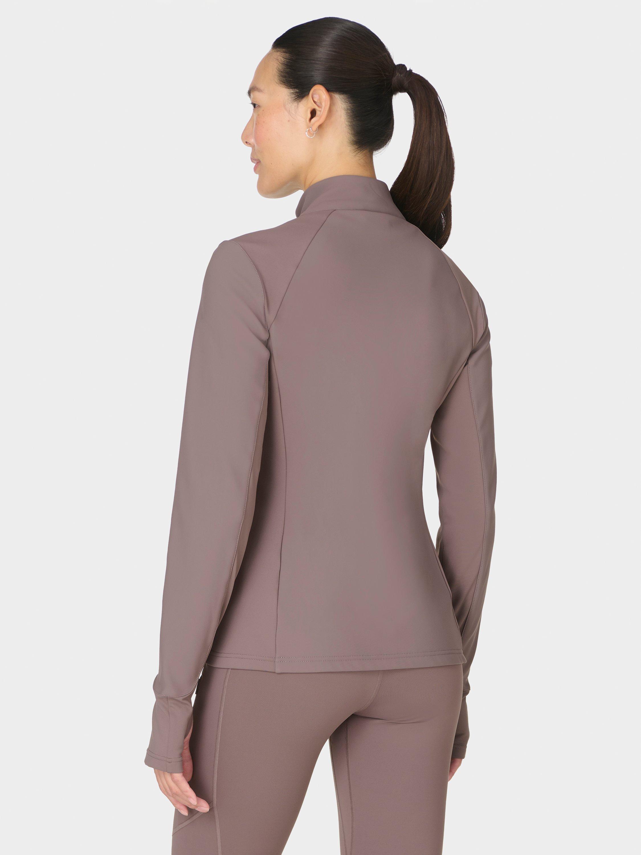 Product image 6 of 7, which shows Sweaty Betty Winter Power Soft Shell Jacket, Grounded Brown, XXS