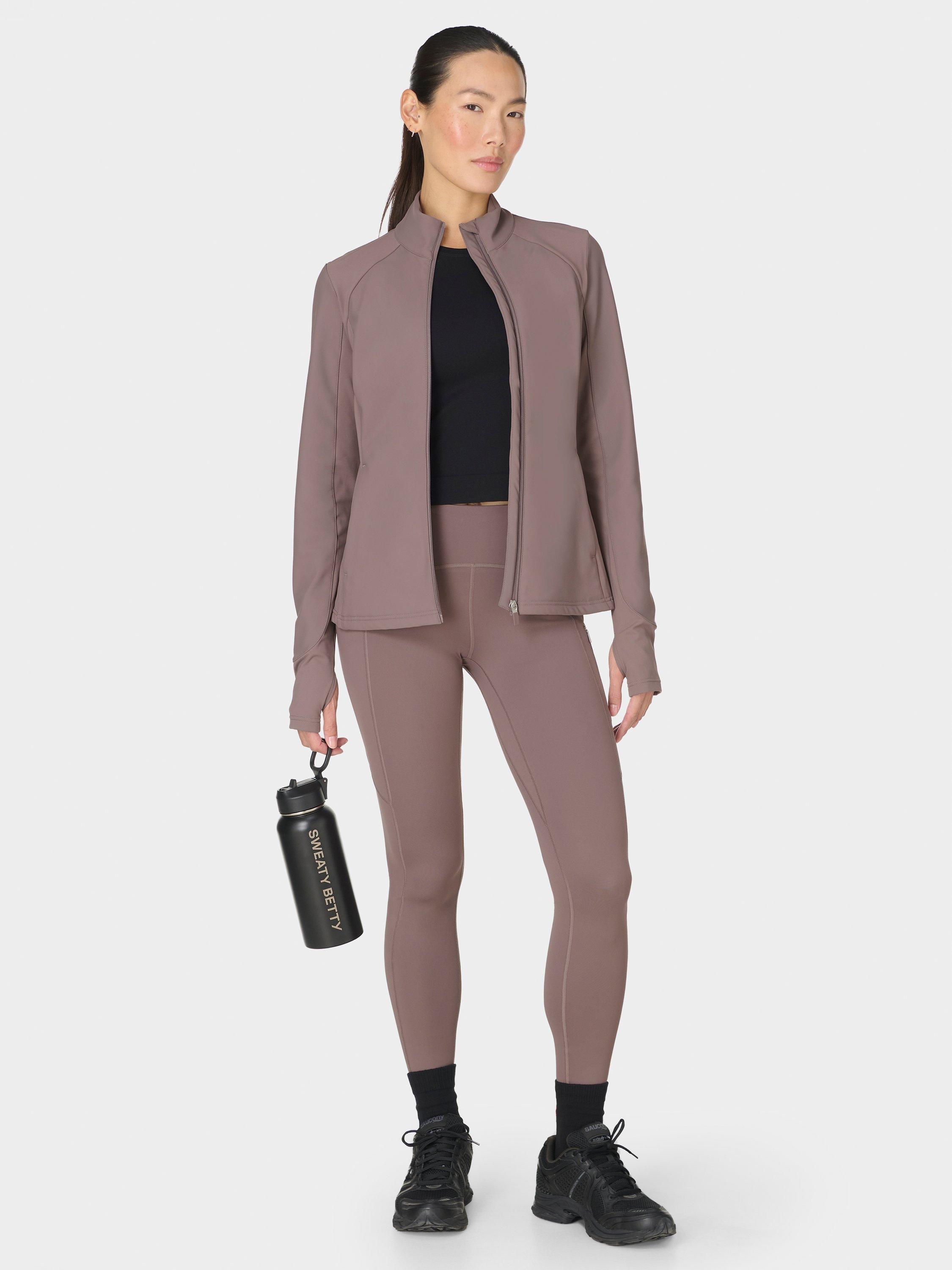 Product image 7 of 7, which shows Sweaty Betty Winter Power Soft Shell Jacket, Grounded Brown, XXS