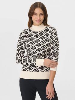 Sweaty Betty Soft Knit Cotton Blend High Neck Top, White Jacquard, White Sb Jacquard