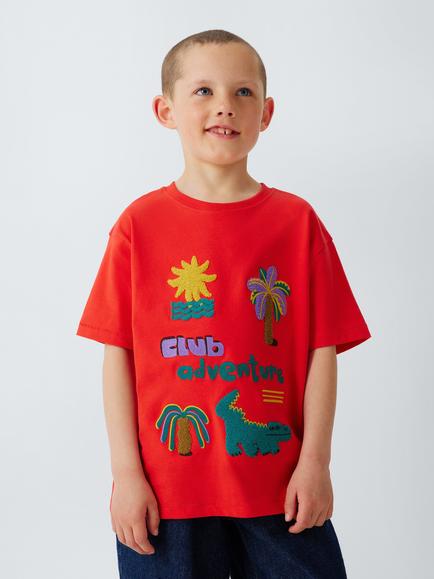 John Lewis Kids' Club Adventure T-Shirt, Red, Red