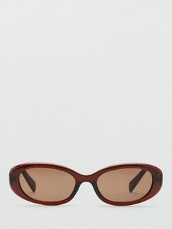 Mango Nantes Oval Sunglasses - view 2, Brown