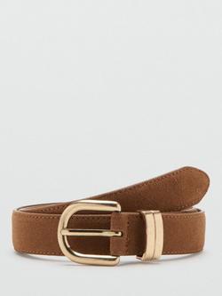 Mango Corina Suede Belt, Brown, Brown