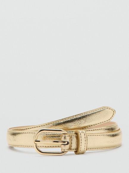 Mango Lami Belt, Gold, Gold