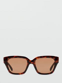 Mango Nice Square Sunglasses, Havana/Brown - view 2, Havana/Brown