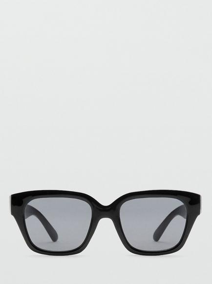 Mango Nice Square Sunglasses, Black/Grey - view 2, Black/Grey