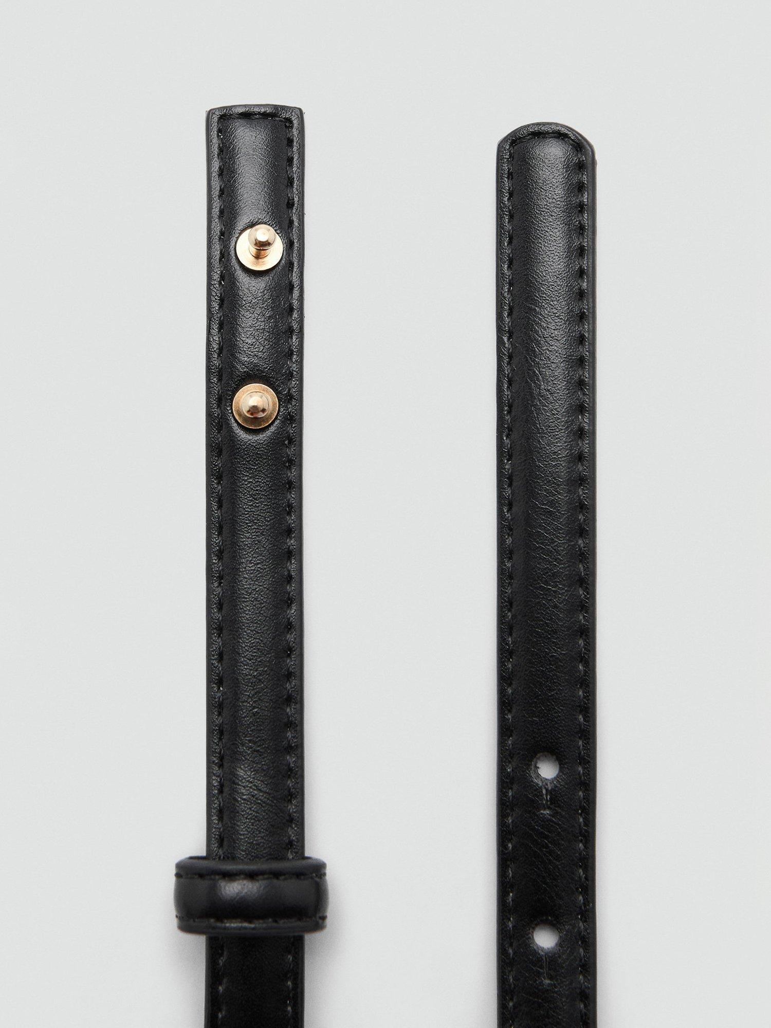 Product image 3 of 4, which shows Mango Nael Slim Belt, Black, M