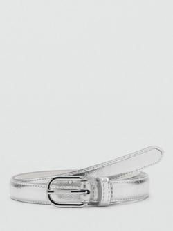 Mango Lami Belt, Silver, Silver