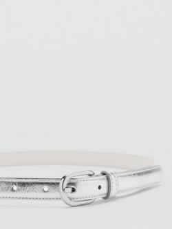 Mango Lami Belt, Silver - view 2, Silver
