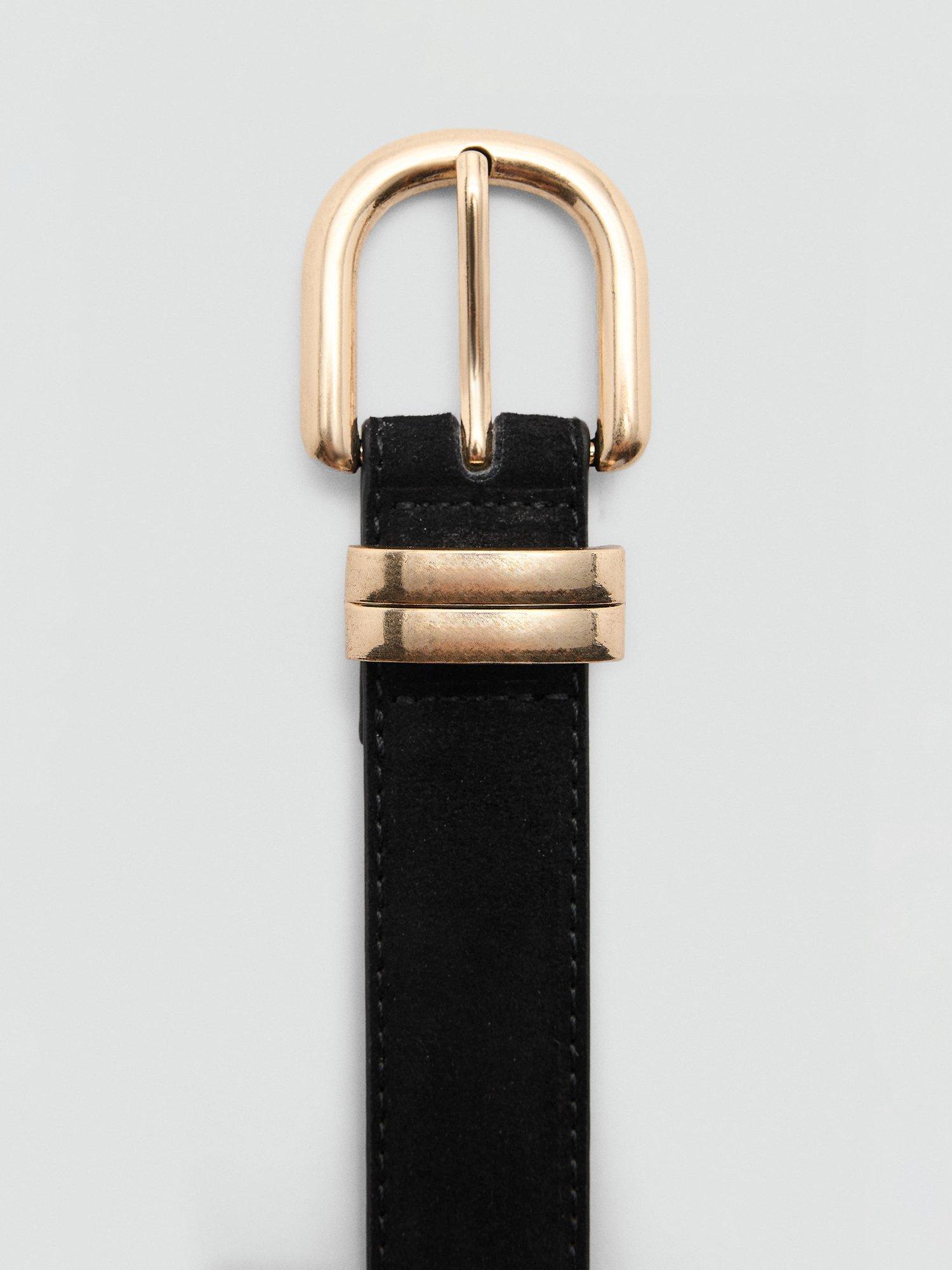 Product image 3 of 4, which shows Mango Corina Suede Belt, Black, L