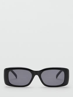 Mango Nimes Rectangular Sunglasses - view 2, Black/Grey