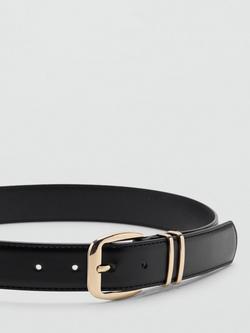 Mango Nash Faux Leather Belt, Black - view 2, Black
