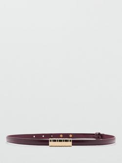 Mango Nael Slim Belt, Dark Red, Dark Red