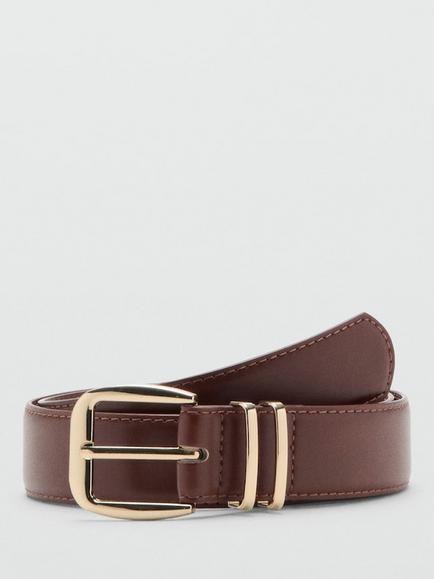 Mango Nash Faux Leather Belt, Brown, Brown