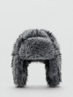 Mango Amelia Faux Fur Hat, Grey, Grey