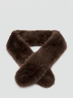 Mango Fluffy Scarf, Dark Brown - view 2, Dark Brown