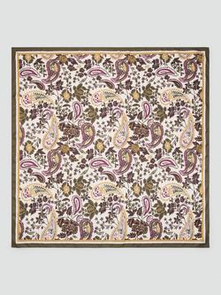 Mango Naia Paisley Square Scarf, Beige/Khaki, Beige - Khaki