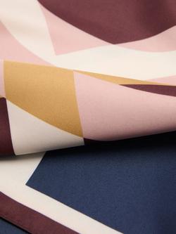 Mango Nantes Geometric Square Scarf, Navy - view 2, Navy