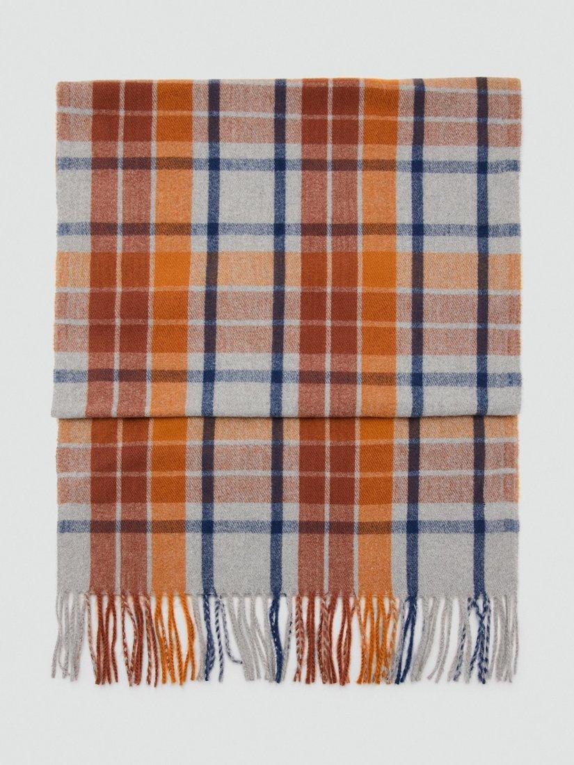 Product image 1 of 2, which shows Mango Narcisa Check Scarf, Dark Brown, One Size
