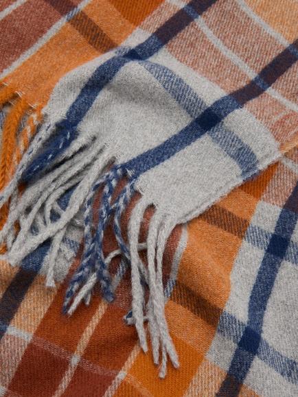 Mango Narcisa Check Scarf, Dark Brown - view 2, Dark Brown