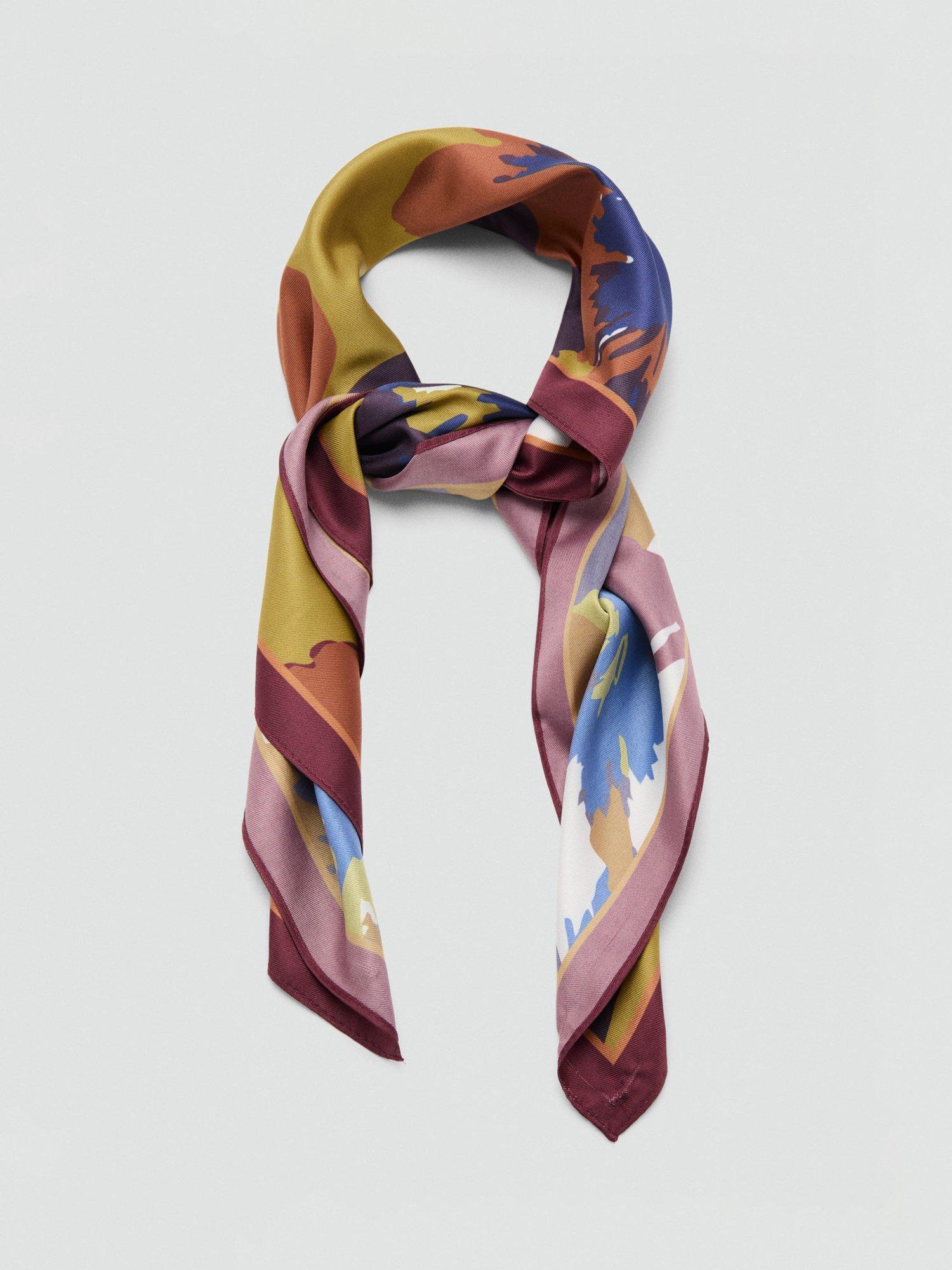 Product image 3 of 3, which shows Mango Prado Scarf, Dark Red