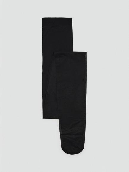 Mango Plumeti Sheer Hold Up Stockings, Black, Black