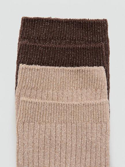 Mango Lucia Ankle Socks, Pack of 2 - view 2, Light Beige